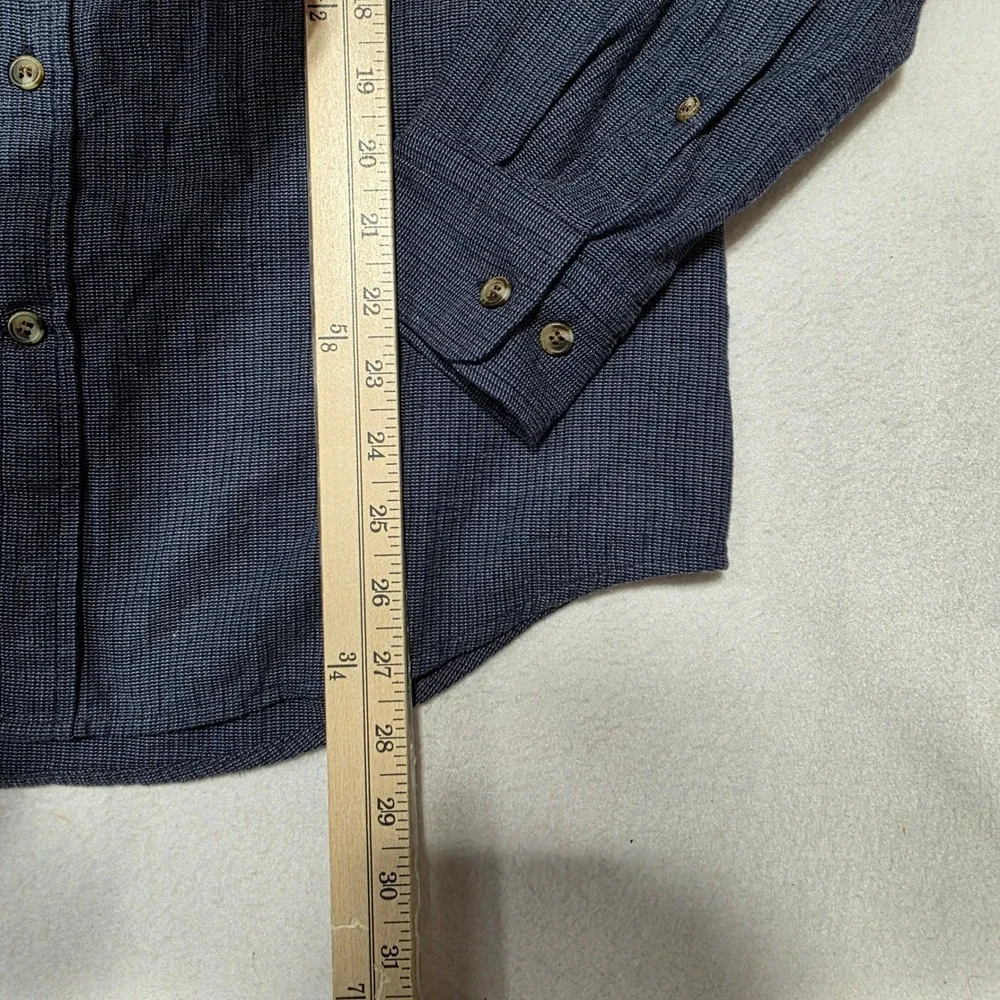Banana Republic Factory Mens Untucked Fit Button Down Shirt‎ Blue Stripe Size L
